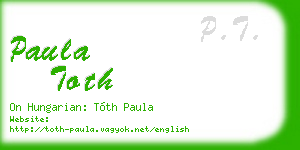 paula toth business card